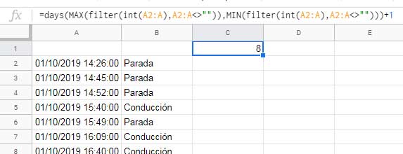 Date Difference Based on Max - Min Date in a Column