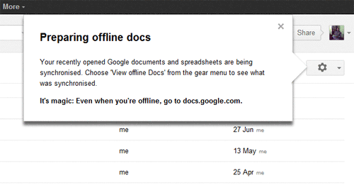 google doc offline extension