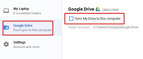 Remove google drive syncing