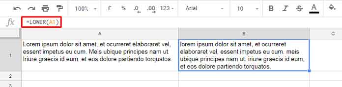 How To Change Text To Lowercase In Google Sheets