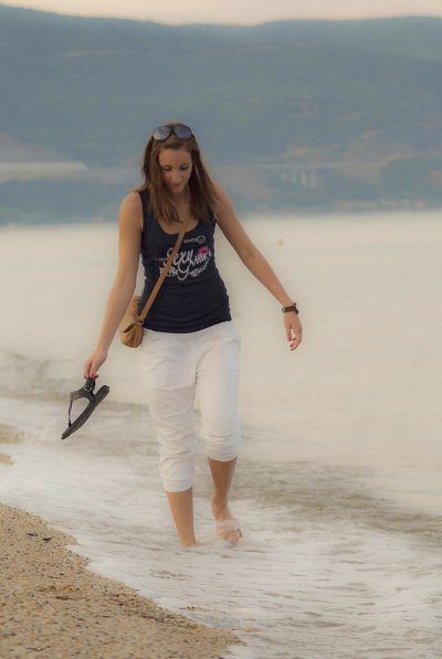 Barefoot walk on Beach