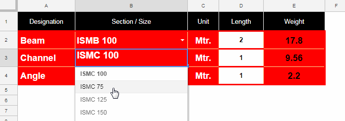 creating-a-unit-calculator-with-google-sheets-structural-steel