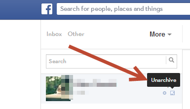 Unarchive FB chat