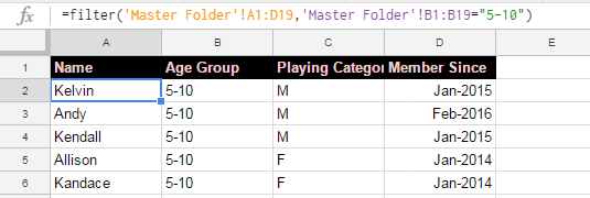 Filter to Separate Sheet Result 1 Using Filter Function