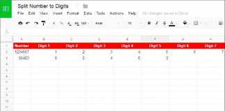 Split Number into Digits in Google Sheets (Non-Array)