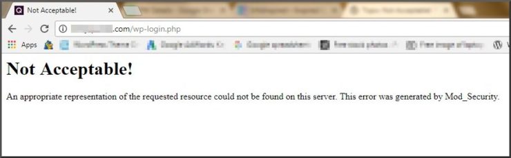 WordPress Mod_Security error message