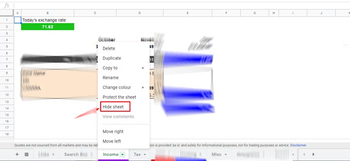 How To Hide Tabs From Specific People In Google Sheets