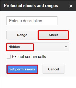 protected sheet range settings
