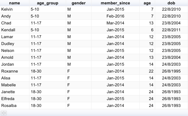 Query Function as an Alternative to Filter Function - Example Dataset