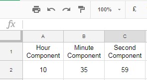 Google Sheets time function