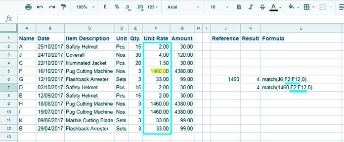 Relative Position of a Numeric Value