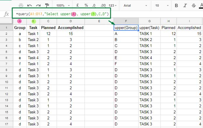 change text to upper or lower case of multiple columns at a time