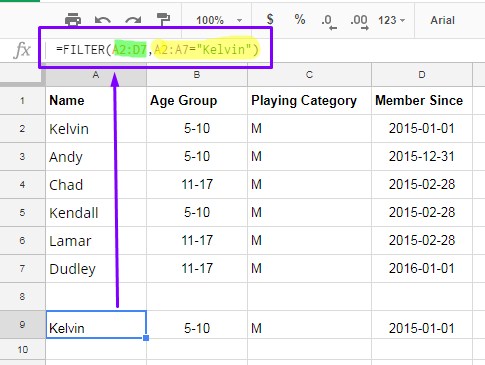 Google sheets фильтры. Функция фильтра.