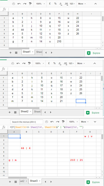 Compare Two Sheets in Google Sheets for Mismatch
