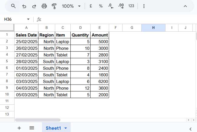 Example of using IMPORTRANGE with conditions in Google Sheets