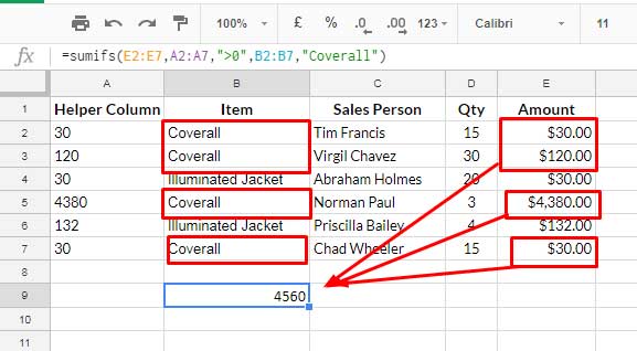 sumif-excluding-hidden-rows-in-google-sheets-without-helper-column