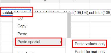 paste value in Google Sheets with Query