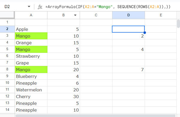 SMALL function to find the relative position of the nth occurrence of a text