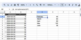 Sum by Month Number or Name Using SUMIF Function in Google Sheets