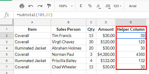 only extract visible rows using query - create virtual helper column