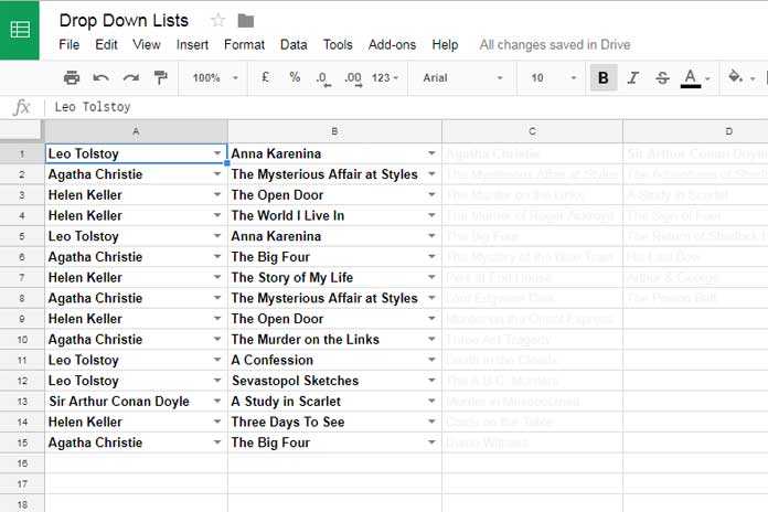 how to insert drop down list in google sheets