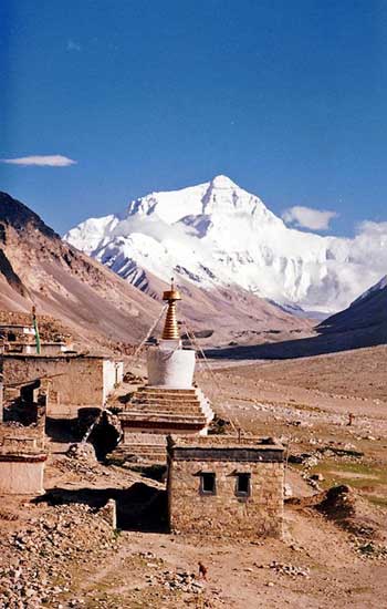 The view of Mount Everest [Rombok Gompa, Tibet]