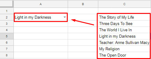 Multi Row Dynamic Dependent Drop Down List in Google Sheets