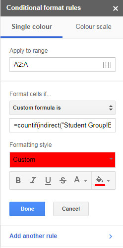 Apply INDIRECT-Based Custom Rules in Conditional Formatting