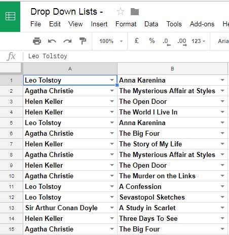 Highlight Cells Based on Multiple Conditions in Google Sheets - Sample Data