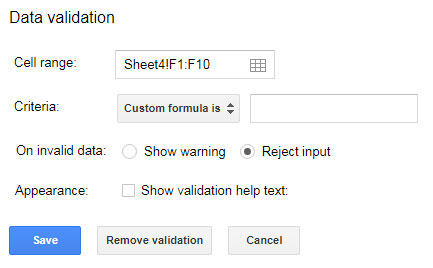 Restrict Entering Special Characters In Google Sheets Using Regex