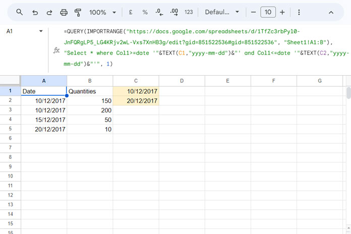 Import a Range with Less Than or Greater Than Conditions