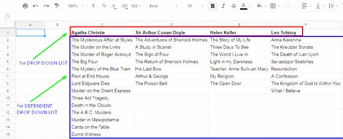 Multi Row Dynamic Dependent Drop Down List In Google Sheets