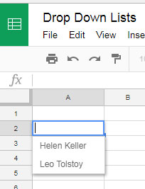 how to add a drop down list in google sheets