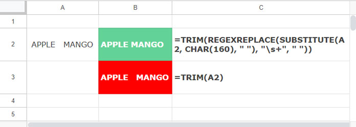 Using REGEXREPLACE and TRIM to Remove Carriage Returns and Tabs