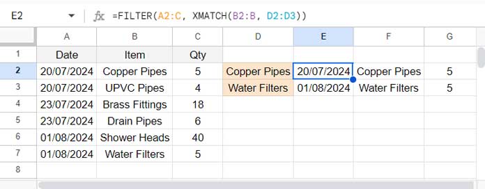 Multi-Condition Filtering in the Same Column Using Criteria from a Range