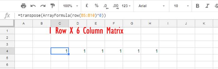 matrix 1 in mmult instead of sumif