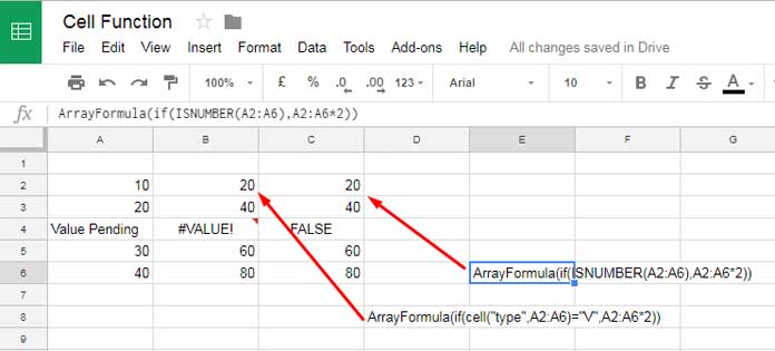 Cell formula in IF logical test in Google Sheets
