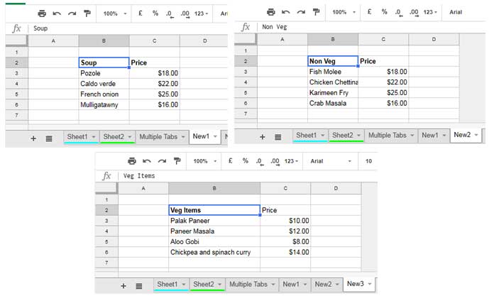 data in multiple tabs used in vlookup