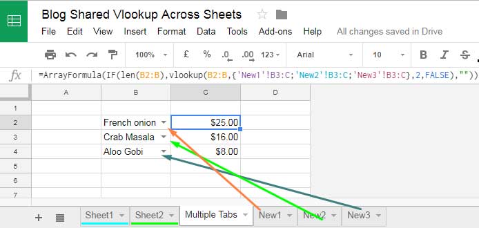 How To Use Vlookup Across Different Sheet Tabs In Google Sheets