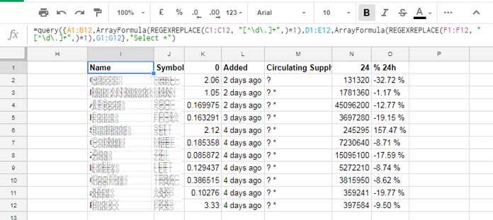 formula result showing currency text to number in google sheets