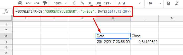 How to Remove Header Label in GoogleFinance