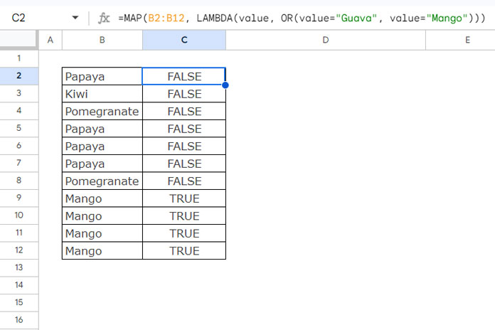 MAP Function for Expanded OR Function Results