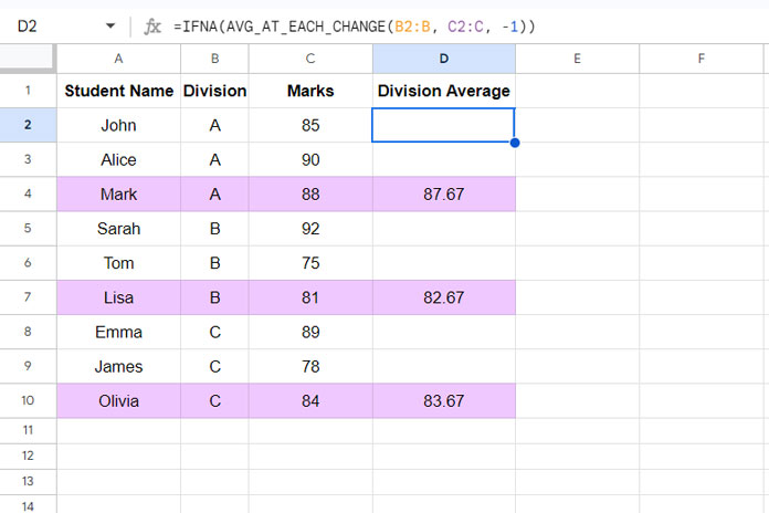 Highlighting the Last Row of Each Category