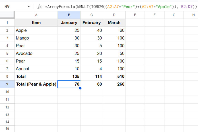 MMULT as an Alternative to SUMIF for Conditional Totals with Multiple Criteria