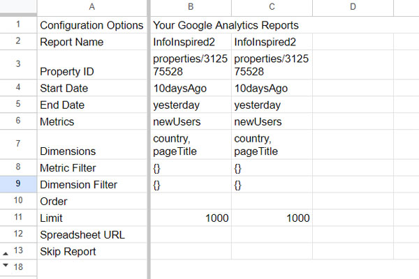 Configured report from the GA4 Reports Builder in Google Analytics