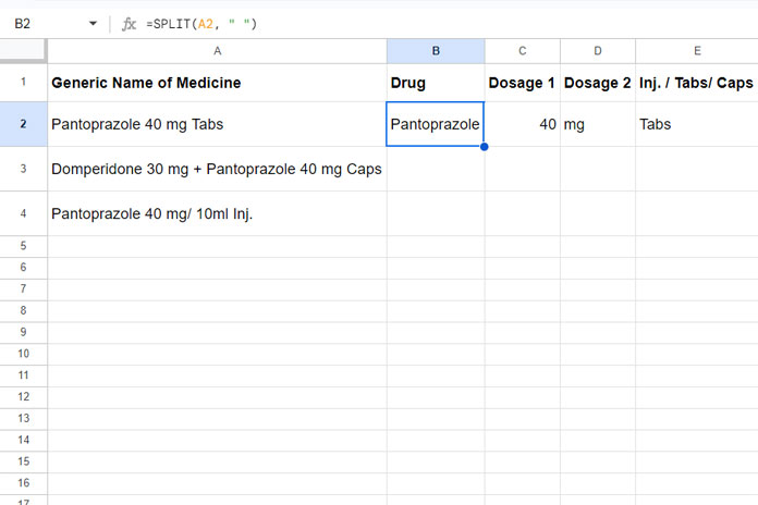 Extract Different Text Strings from a Cell in Google Sheets