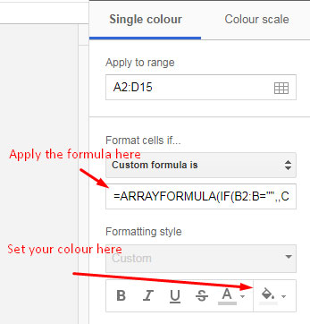 Know how to apply conditional formatting in Google Sheets