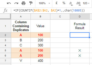 Find Duplicates in Single Column Using Countif