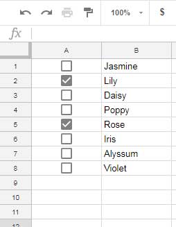 quickest way inserting tick box in Google Sheets