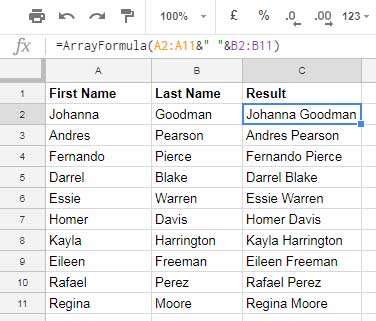 The Flexible Array Formula To Join Columns In Google Sheets